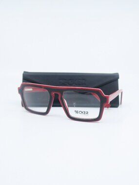 Becker BL 2836 C3 54mm Black & Red Trendy Fashion Italian Unisex Eyeglasses.